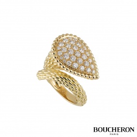 Boucheron Serpent Boheme Yellow Gold Diamond Ring 1.27ct G/VS